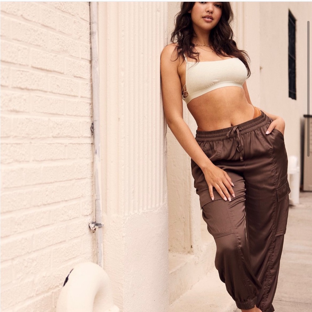 Aerie Satin Cargo Jogger